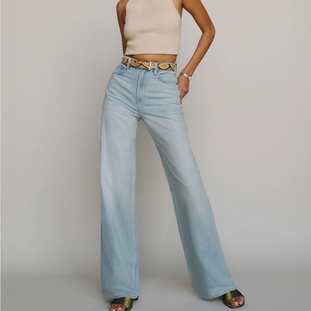 Reformation Light Blue Flare Jeans